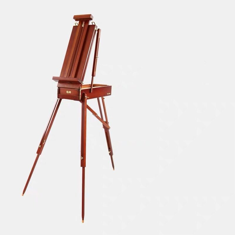 Italian Beech Sketch Portable Paint Box Wooden Pull Rod Oil Painting Box Paint Box Portable Art Oil Painting Easel