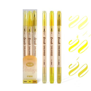 Dual-Tip Art Markers – Vintage Colored Watercolor Brush Pens