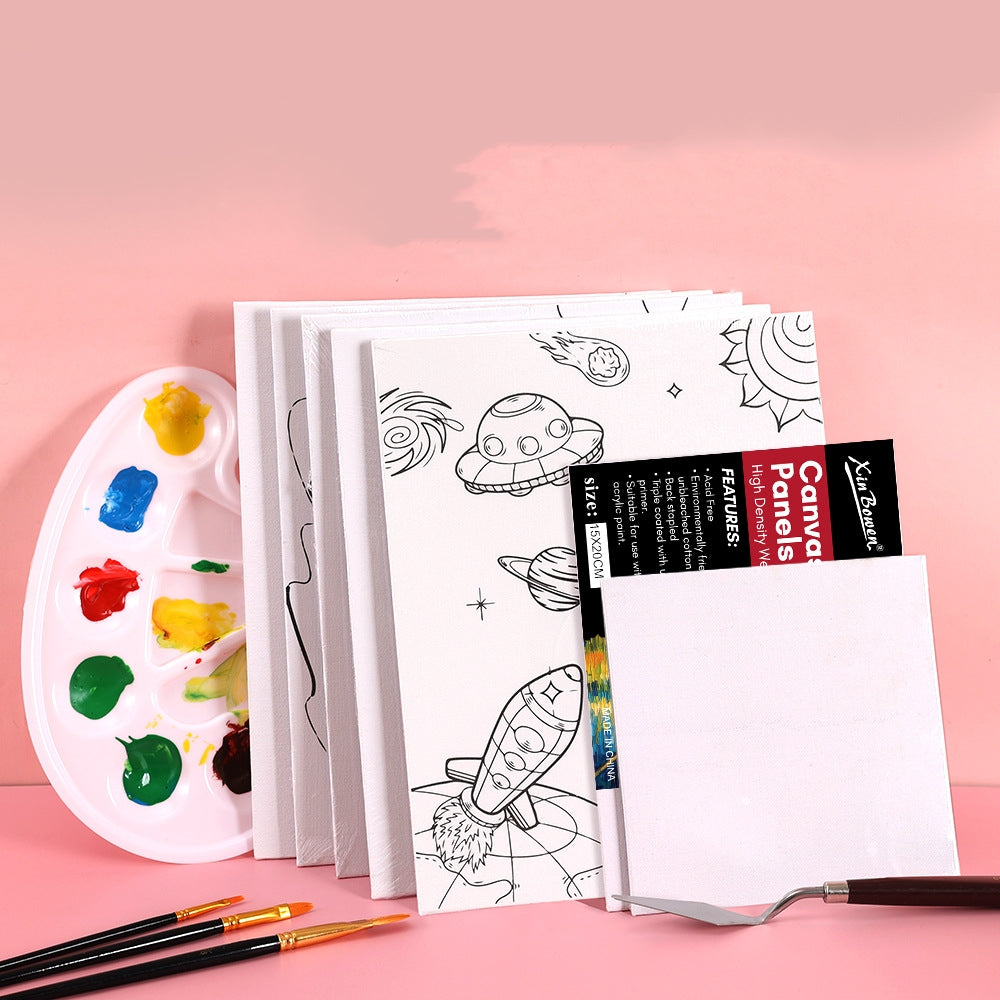 Kids DIY Drawing Canvas – Cotton White Painting Board for Creative Art