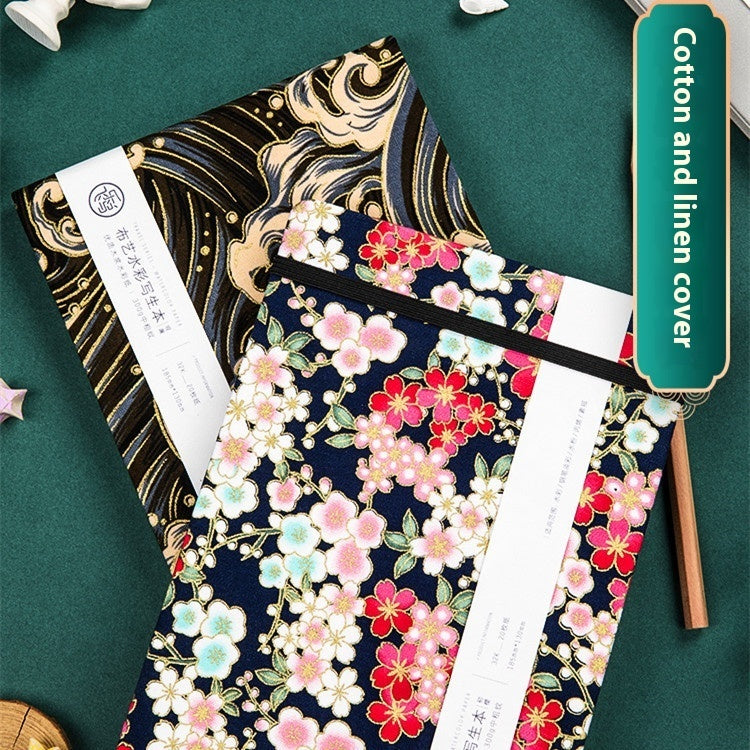 Feiluniao Watercolor Notebook – Handmade Fabric Mini Sketchbook for Watercolor, Character Sketching, Graffiti & Travel Drawing