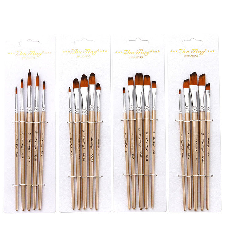5-Piece Watercolor & Oil Brush Set – Multifunctional Nylon Art Brushes
