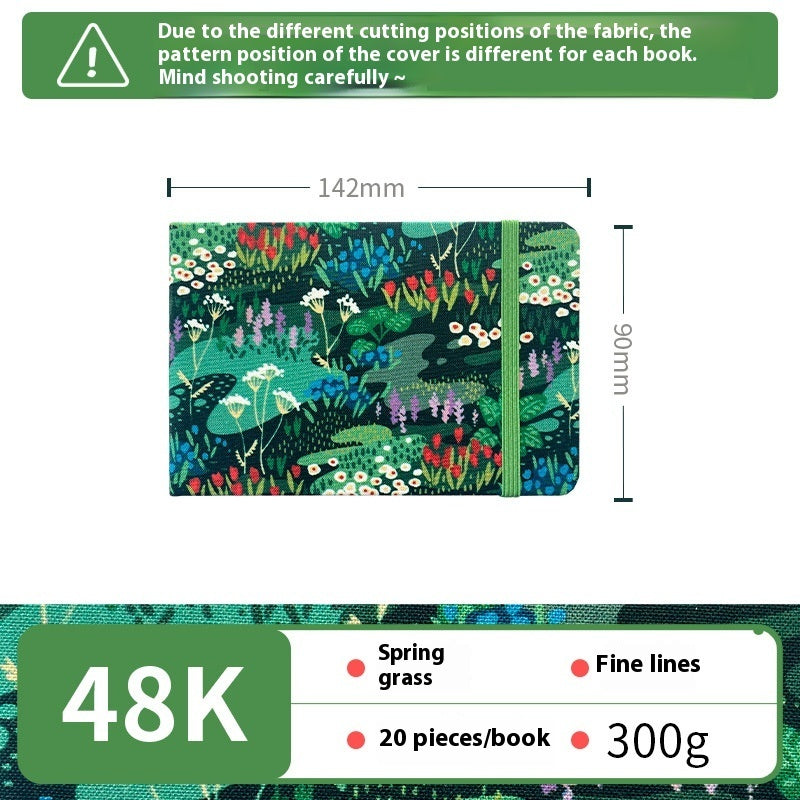 Feiluniao Watercolor Notebook – Handmade Fabric Mini Sketchbook for Watercolor, Character Sketching, Graffiti & Travel Drawing