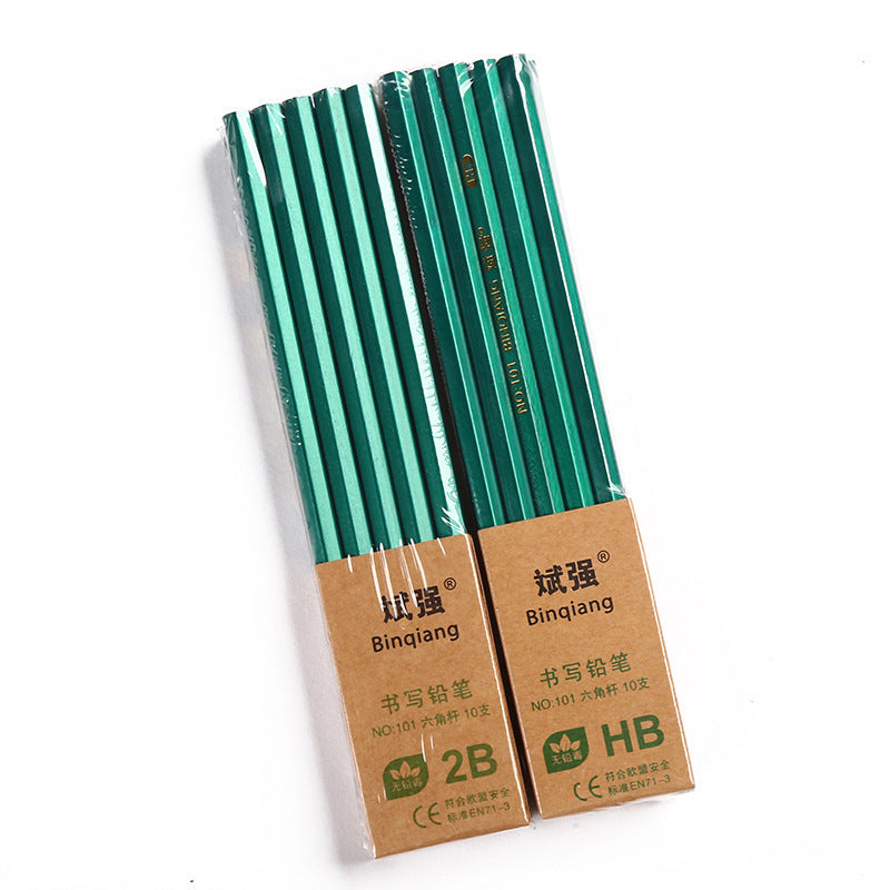 Green Rod Pencil Set – 2B & HB Sketching & Painting for Students