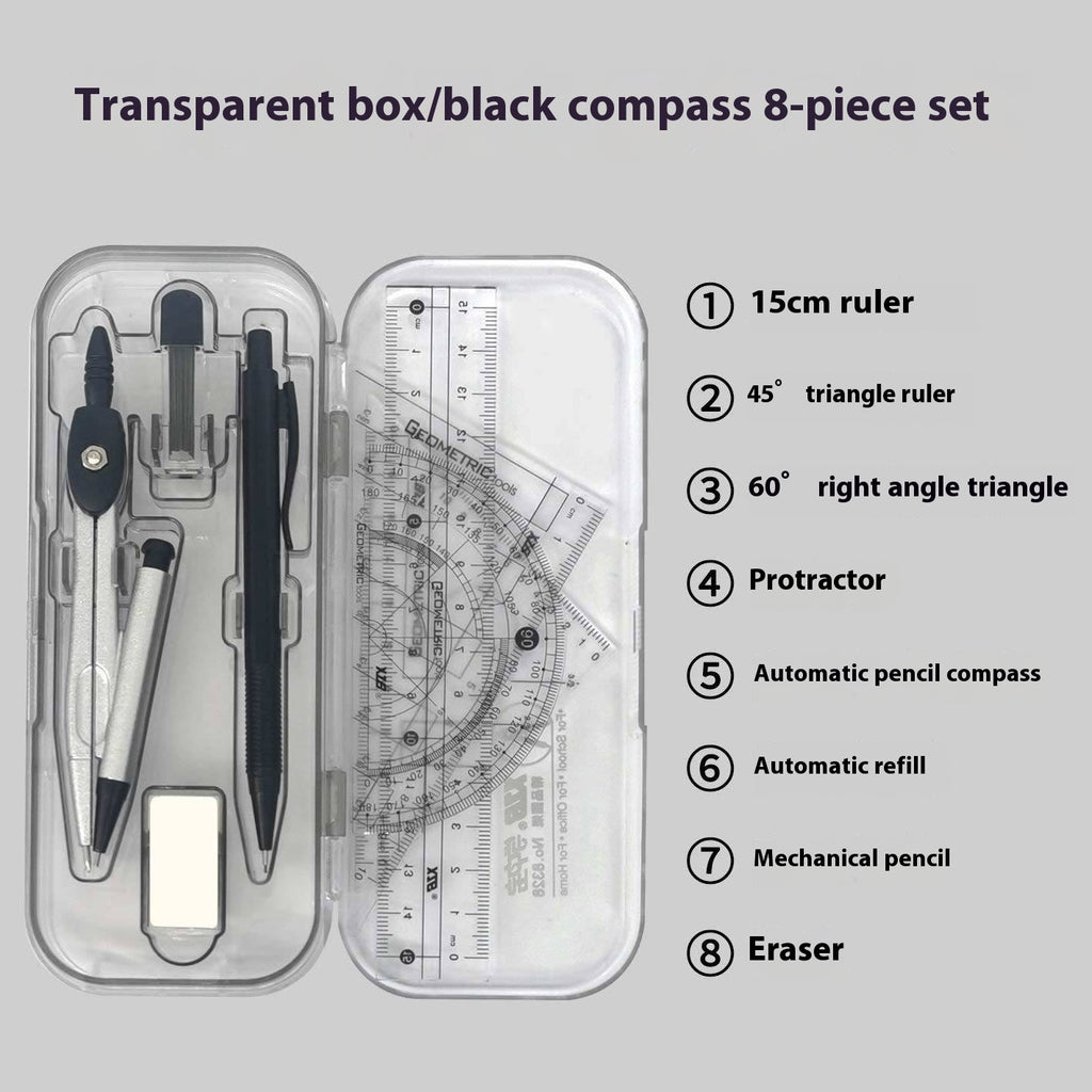 Students Use Drawing Tools Junior High School Students Exam Drawing Compasses Ruler Set