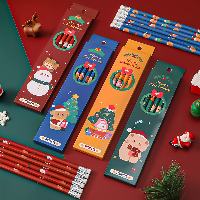 Christmas Cartoon Pencil Case – Sketch Pencil Set for Children