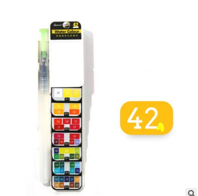 Solid Watercolor Paint Set with Water Brush – Foldable Travel Art Kit