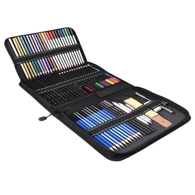72-Piece Art Pencil & Charcoal Set – Complete Sketching & Painting Kit