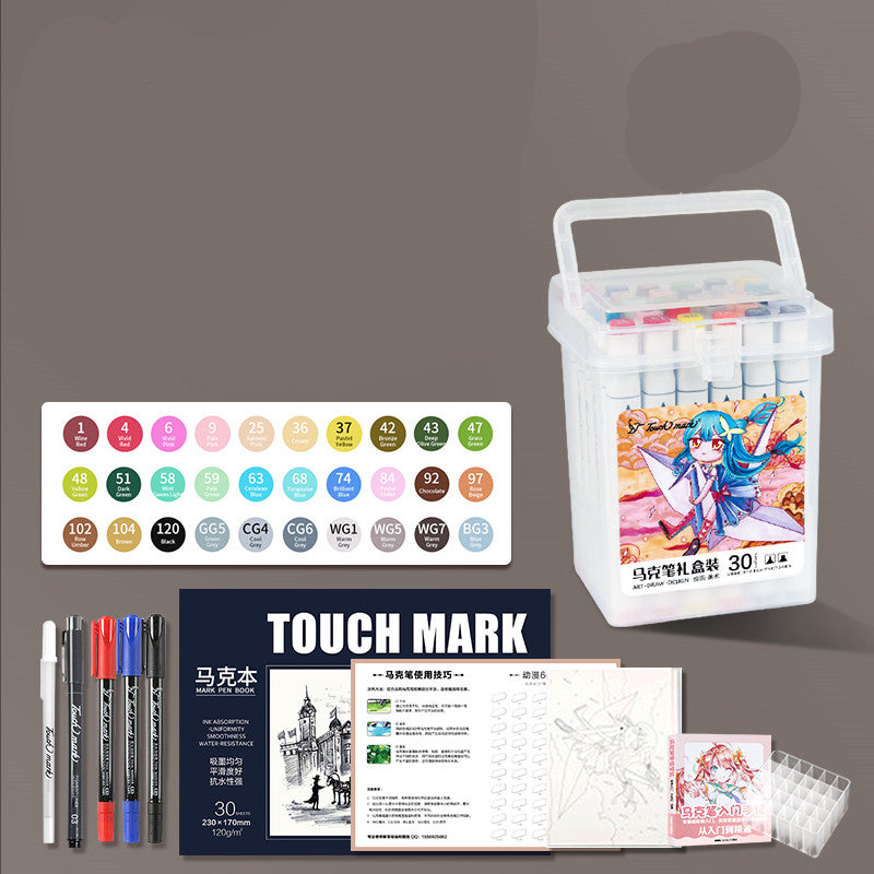 Marker pen set student drawing pen double-headed color pen