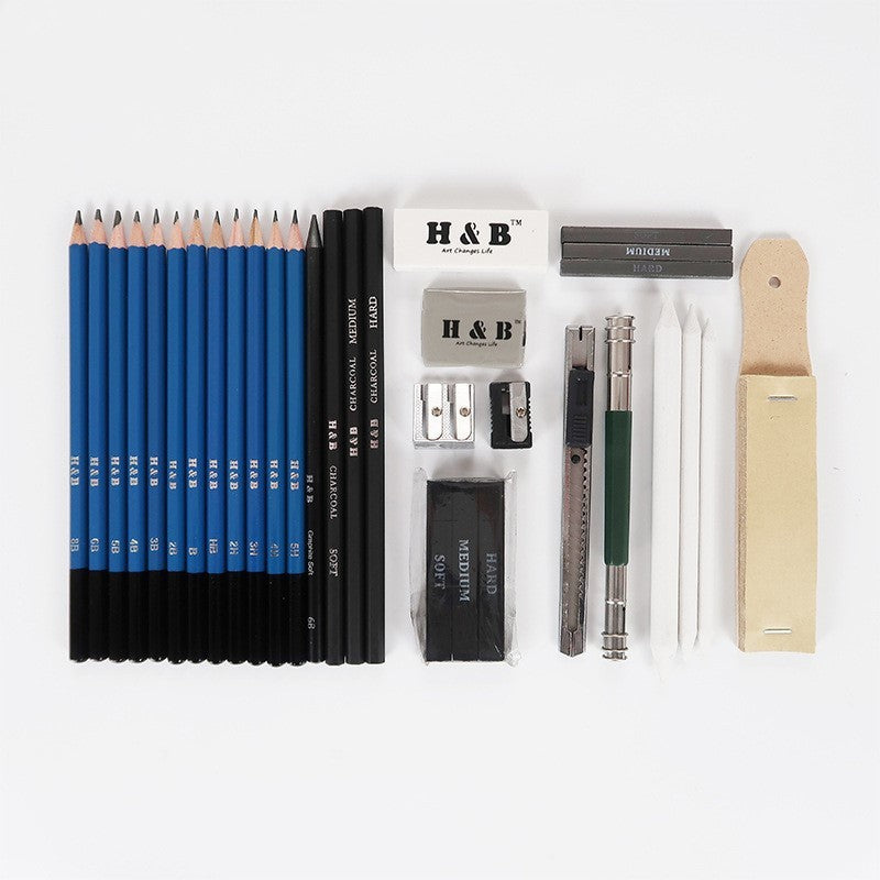 32-Piece Professional Drawing & Sketch Pencil Kit – Graphite Art Set for Artists & Students
