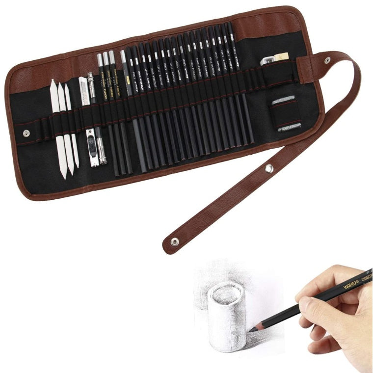 Marley 30-Piece Sketch Pencil Set – Professional Drawing & Shading Tools