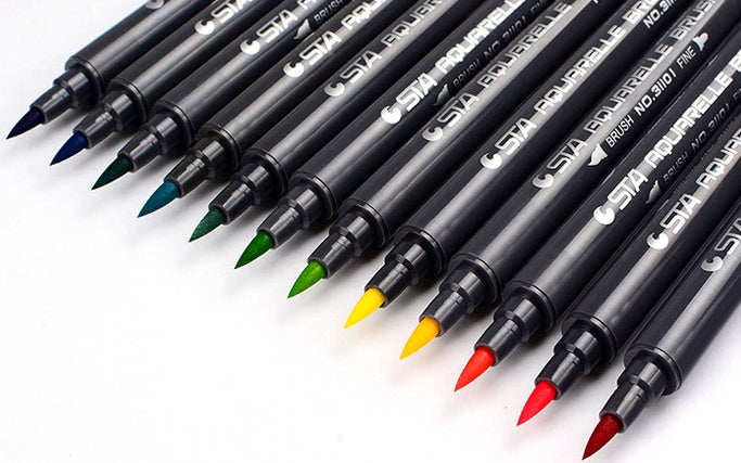 STA 80 Colors Water-Based Sketch Marker Pens – Twin Tip Fine & Brush Markers for Manga, Illustration, Graphic Design & Art Projects