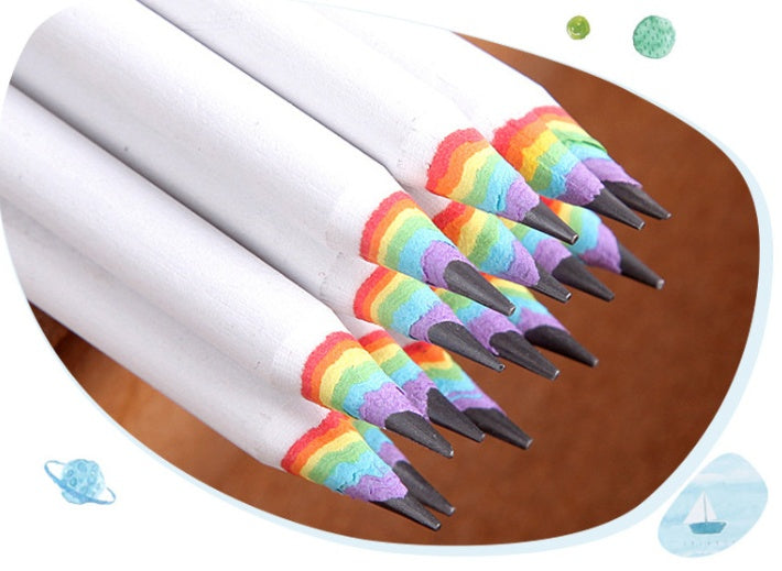 Rainbow HB Eco-Friendly Pencils – Creative Stationery Set