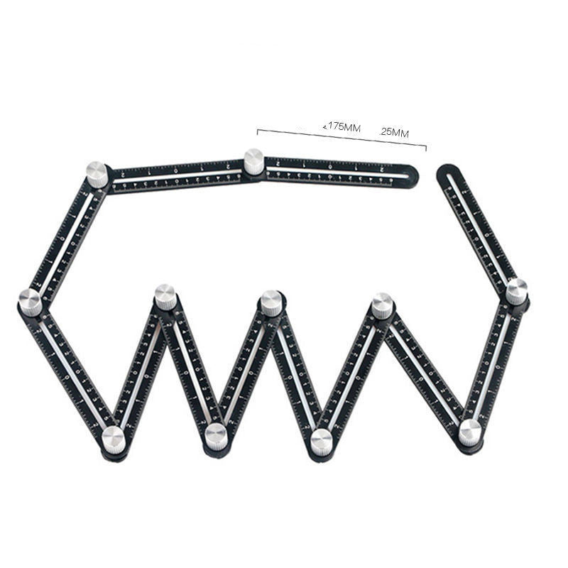 6-Fold Multi-Function Folding Ruler – Perforated Section Measuring Tool