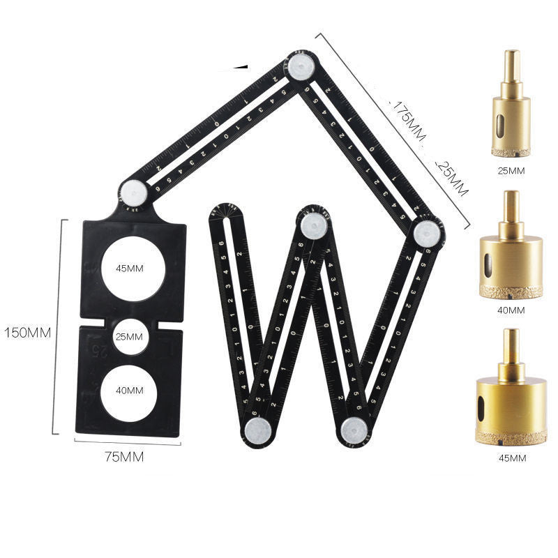 6-Fold Multi-Function Folding Ruler – Perforated Section Measuring Tool