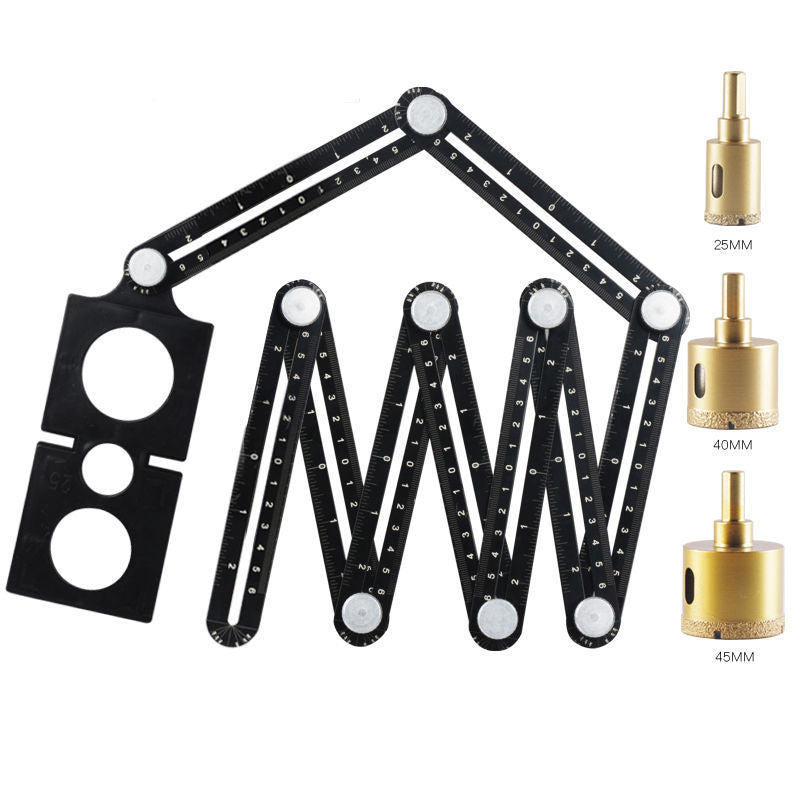 6-Fold Multi-Function Folding Ruler – Perforated Section Measuring Tool