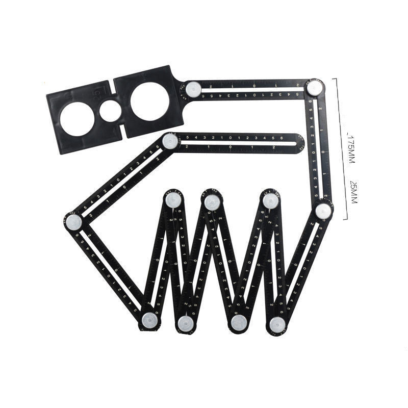 6-Fold Multi-Function Folding Ruler – Perforated Section Measuring Tool