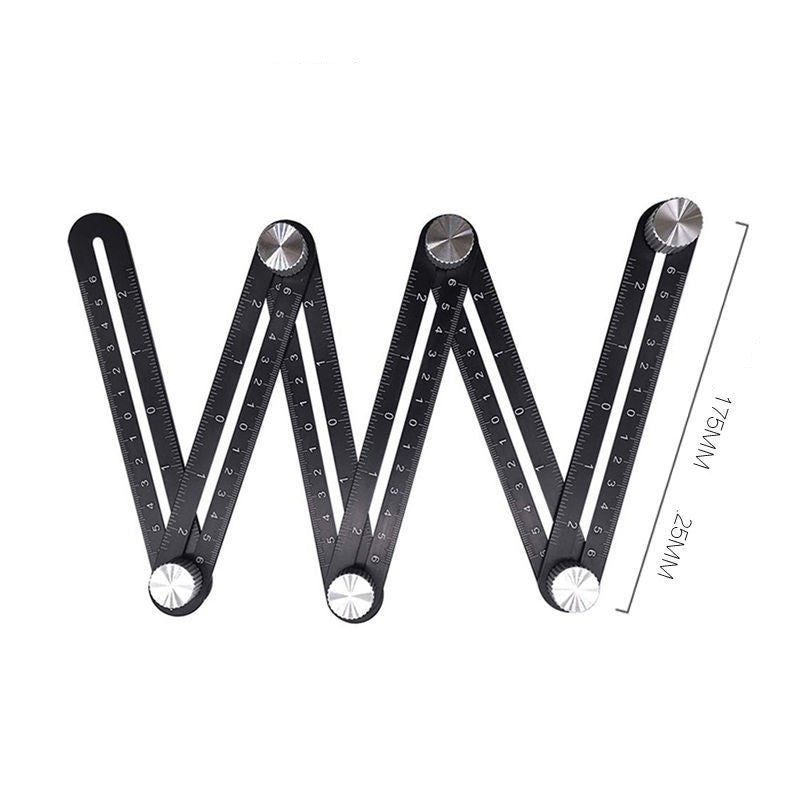 6-Fold Multi-Function Folding Ruler – Perforated Section Measuring Tool