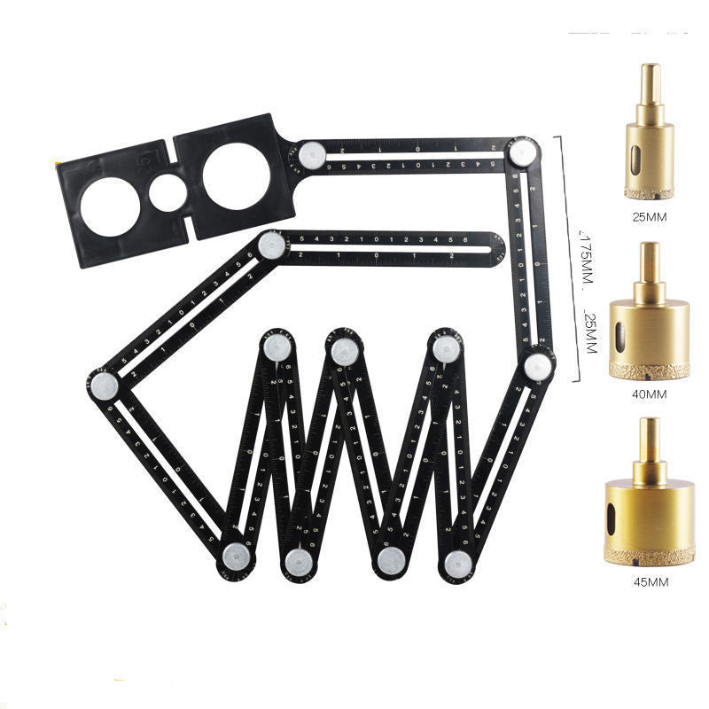 6-Fold Multi-Function Folding Ruler – Perforated Section Measuring Tool