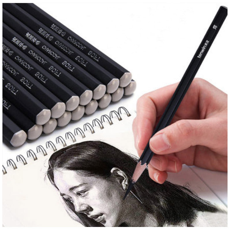 Charcoal Sketch Pencil Set – Soft, Medium & Hard Drawing Pens for Artists