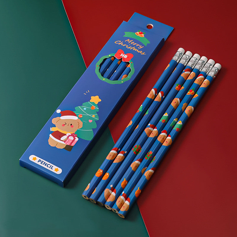 Christmas Cartoon Pencil Case – Sketch Pencil Set for Children