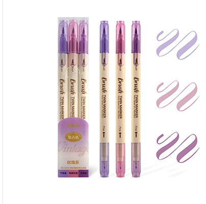 Dual-Tip Art Markers – Vintage Colored Watercolor Brush Pens