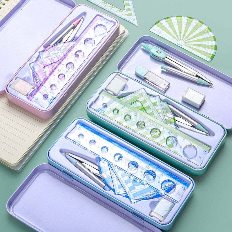 Student Geometry Set – Compass, Ruler, Triangle & Protractor Kit