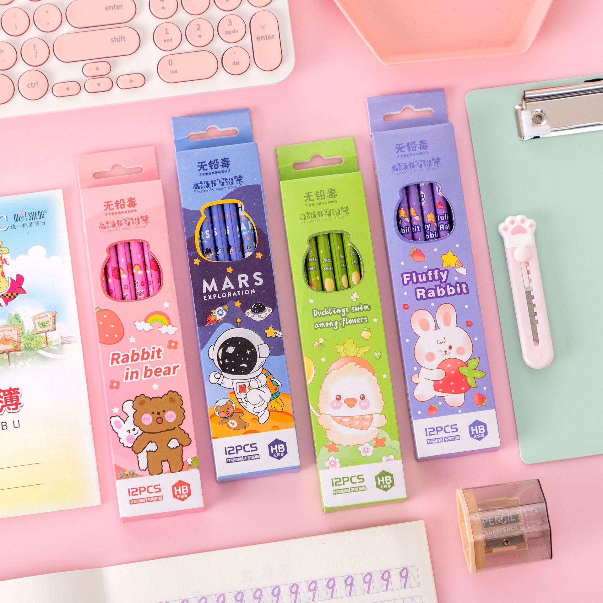 HB Writing and Drawing Pencil with Built-In Eraser