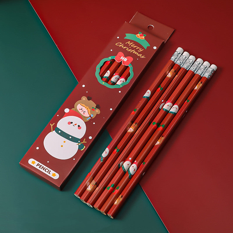 Christmas Cartoon Pencil Case – Sketch Pencil Set for Children