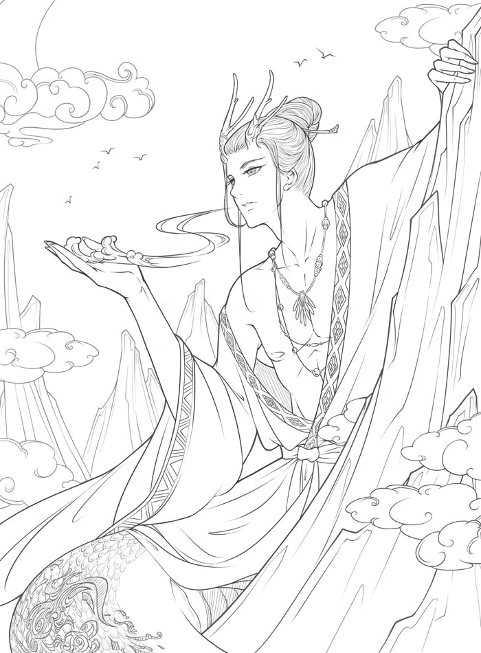 Line Drawing Stress Relief Coloring Book