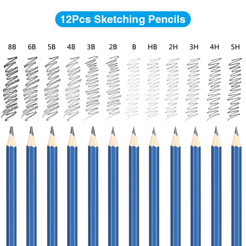 72-Piece Art Pencil & Charcoal Set – Complete Sketching & Painting Kit