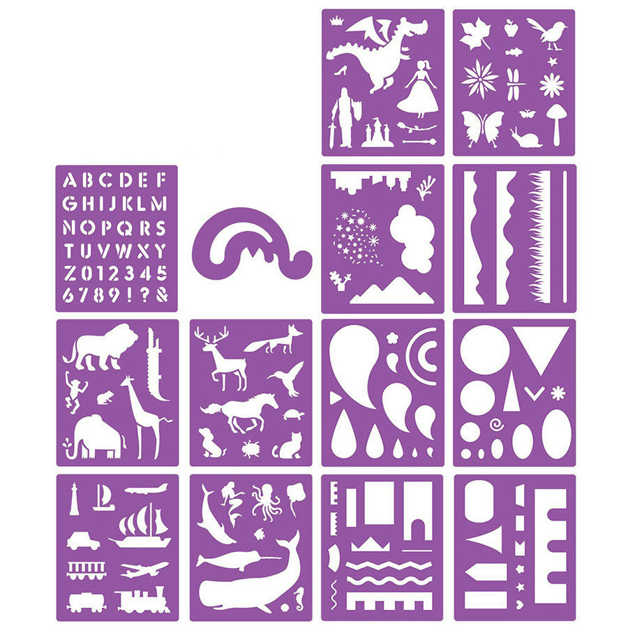 Children’s DIY Drawing Template Stencil Set for Hand Account Journals