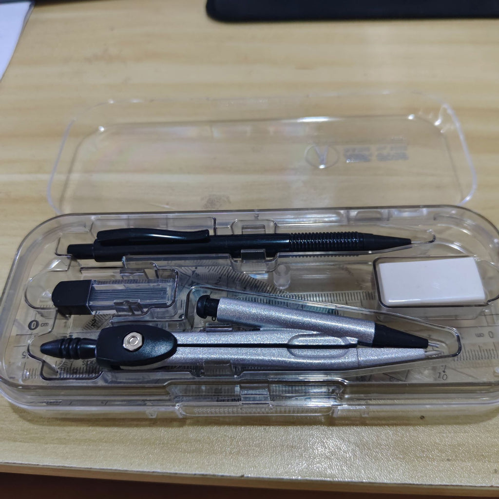 Students Use Drawing Tools Junior High School Students Exam Drawing Compasses Ruler Set