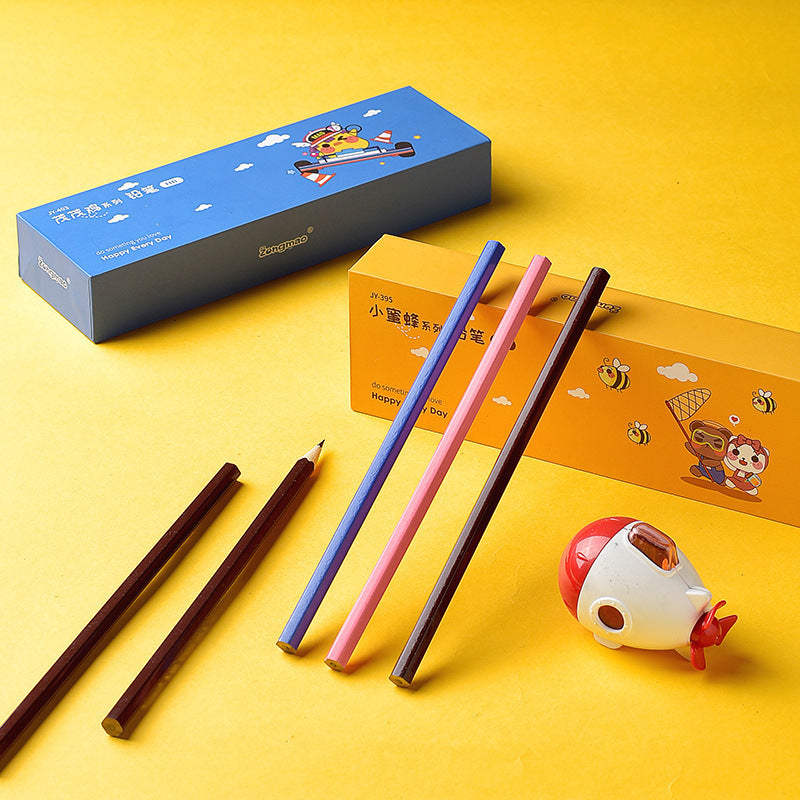 Colored Wooden HB Pencils – Hexagonal Rod Design for Students & Artists