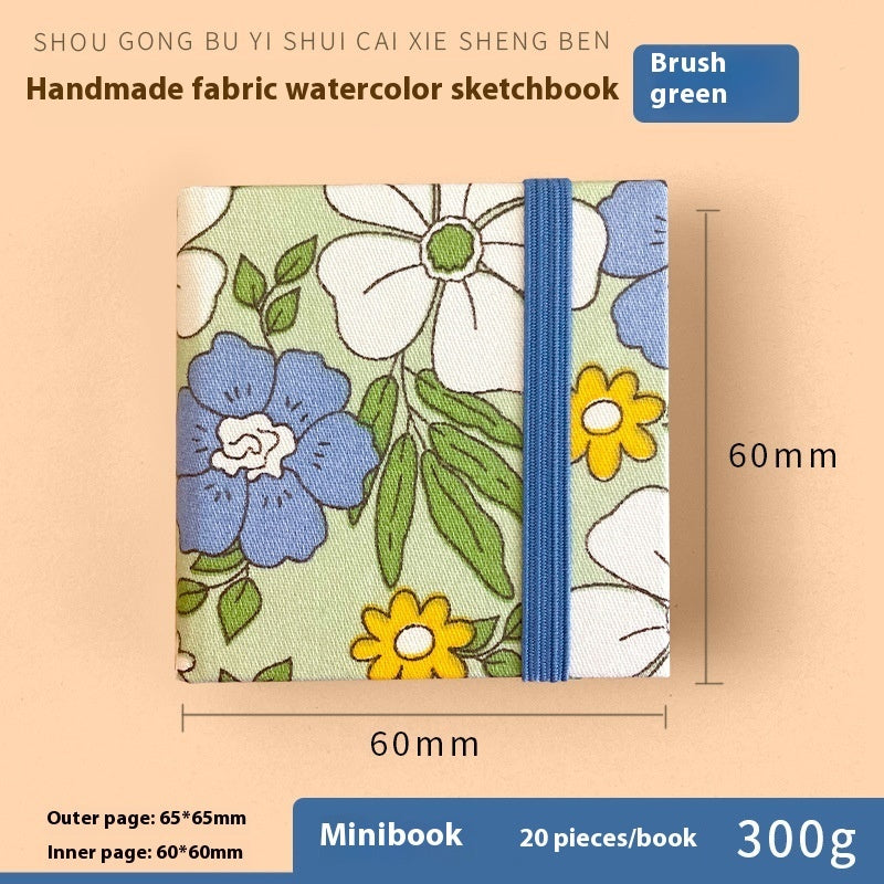 Feiluniao Watercolor Notebook – Handmade Fabric Mini Sketchbook for Watercolor, Character Sketching, Graffiti & Travel Drawing