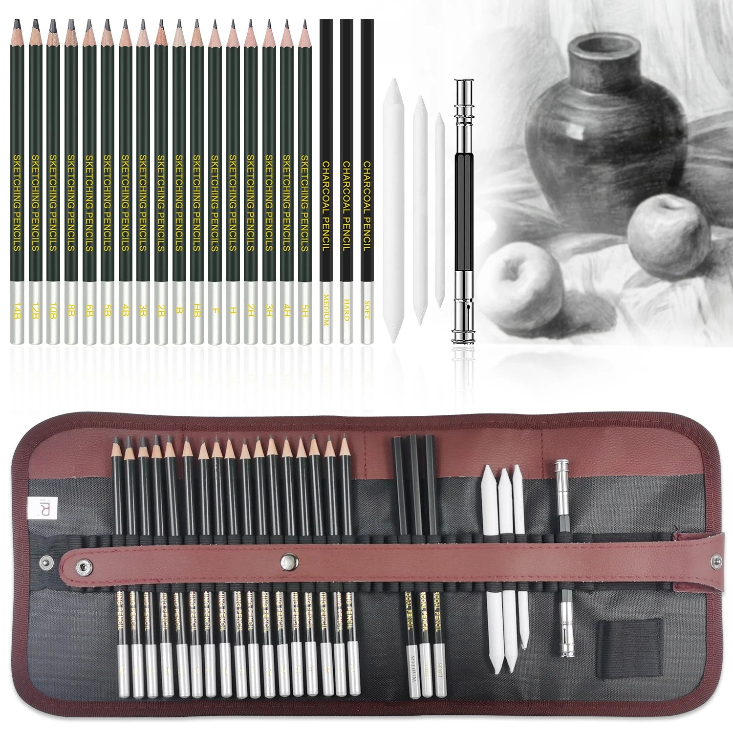 Drawing & Sketching Art Set – 70/54/25/20/12 Pcs Professional Pencil Kit for Artists, Beginners & Kids | Complete Coloring & Sketching Tool Set