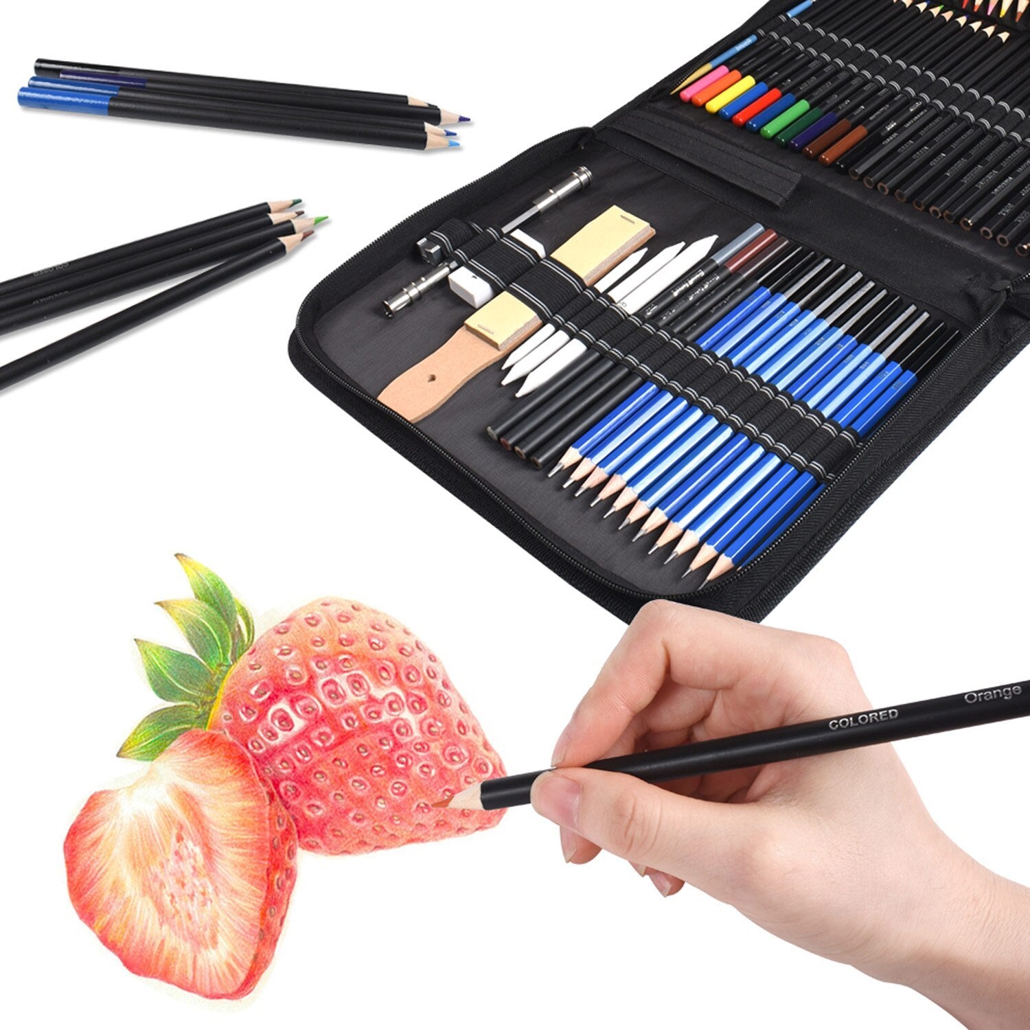 72-Piece Art Pencil & Charcoal Set – Complete Sketching & Painting Kit