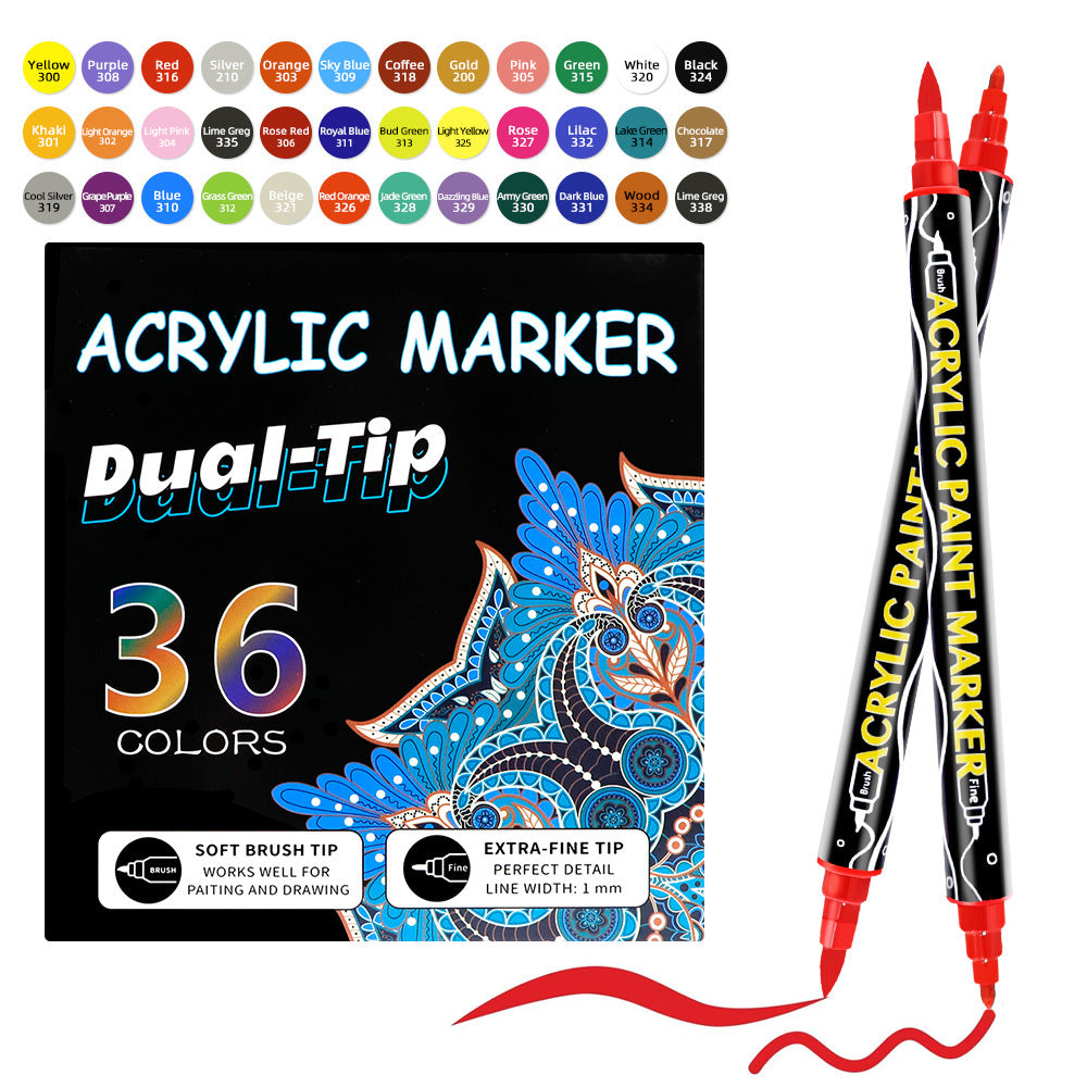 Double-Head Acrylic Marker Pen – Stackable Water-Based Paint Brush