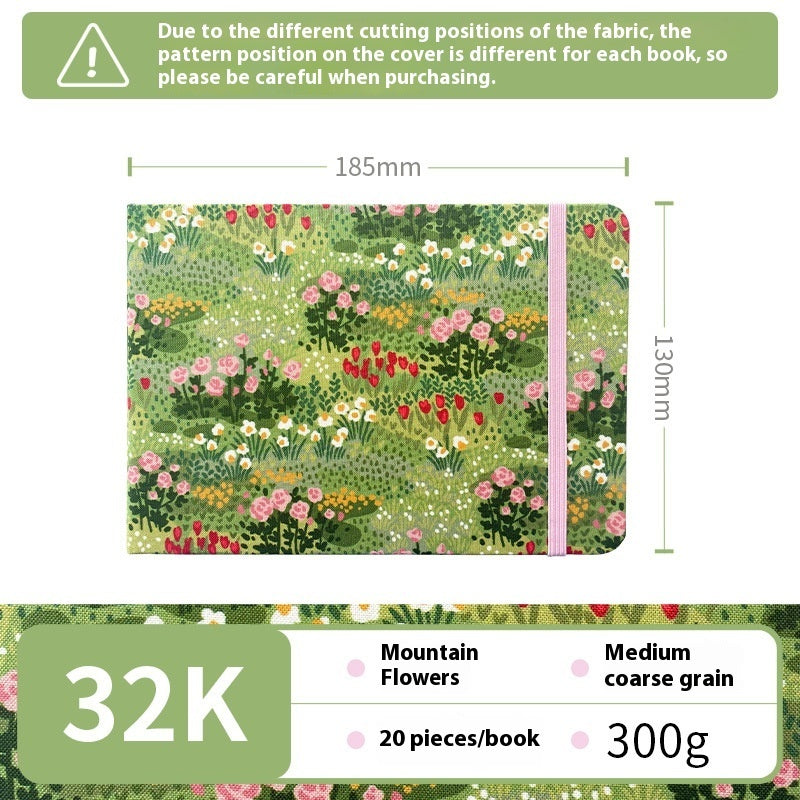 Feiluniao Watercolor Notebook – Handmade Fabric Mini Sketchbook for Watercolor, Character Sketching, Graffiti & Travel Drawing