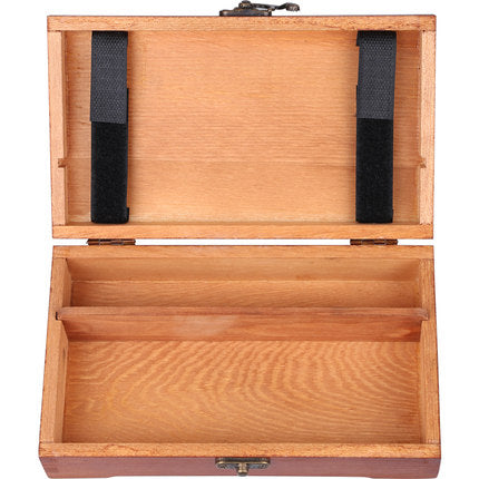 Retro Solid Wood Sketch Pencil Case – Multifunctional Artist Storage Box