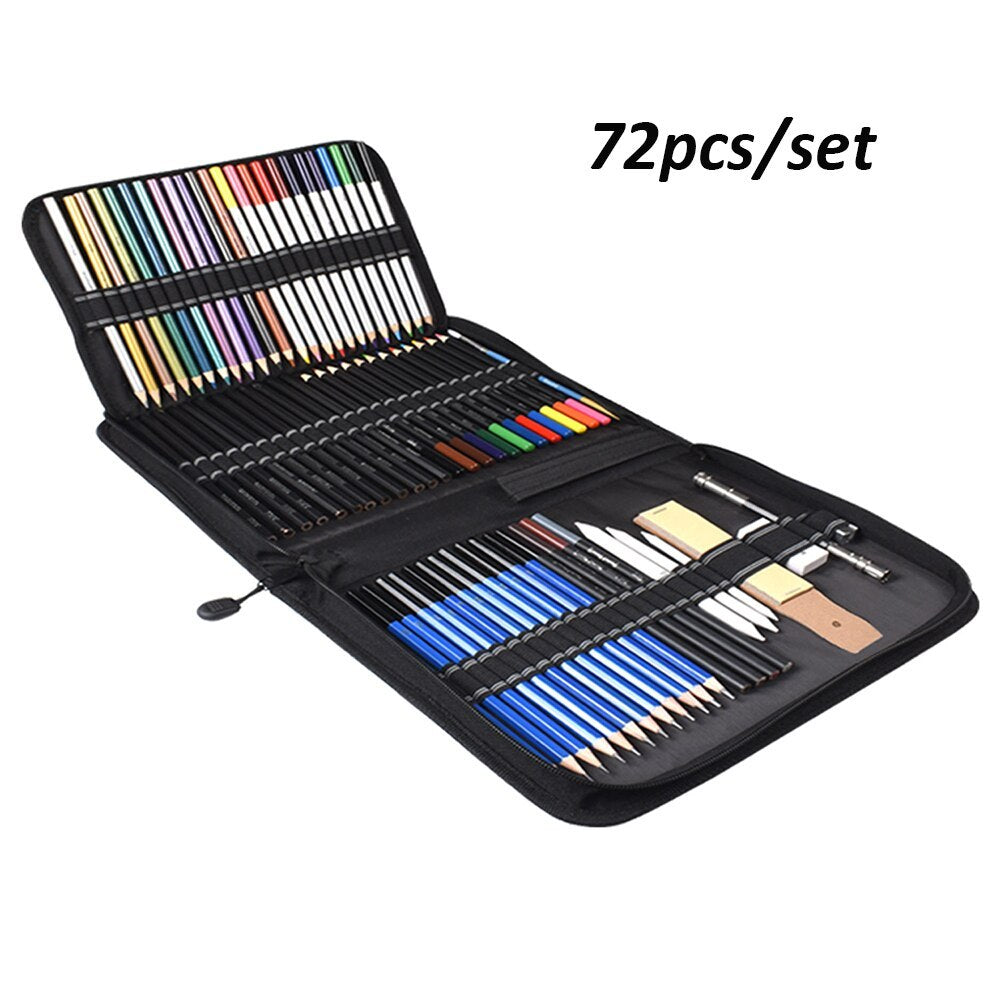 72-Piece Art Pencil & Charcoal Set – Complete Sketching & Painting Kit