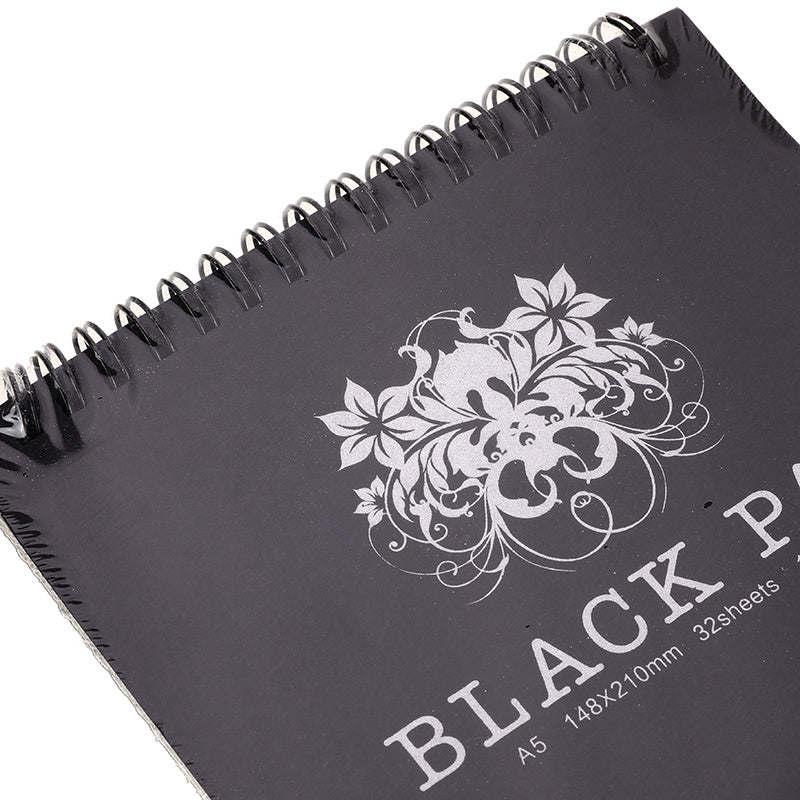 Vintage Black Paper Watercolor Sketch Pad – Premium Dark Art Drawing Book