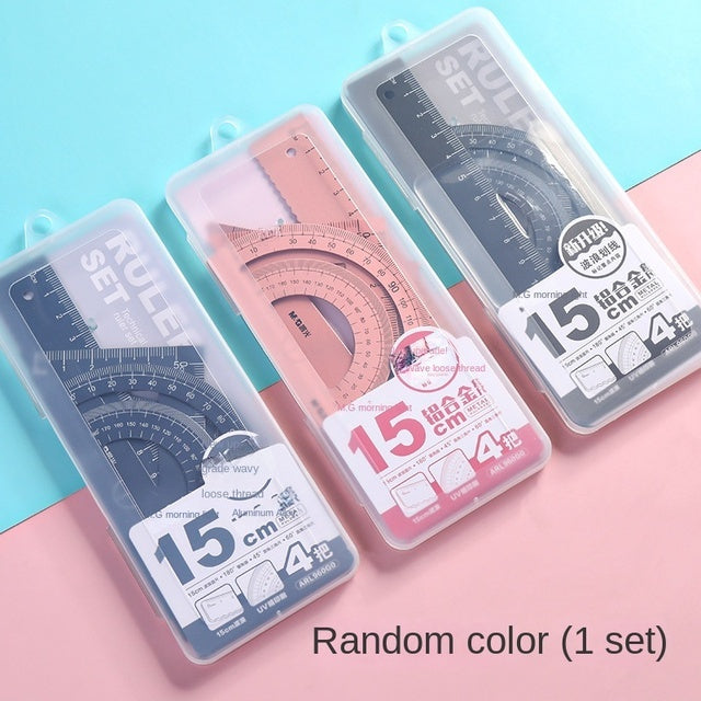 Aluminum Alloy Set Ruler Student Stationery