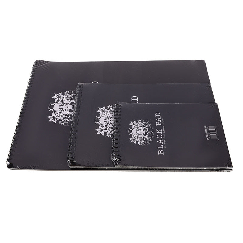 Vintage Black Paper Watercolor Sketch Pad – Premium Dark Art Drawing Book