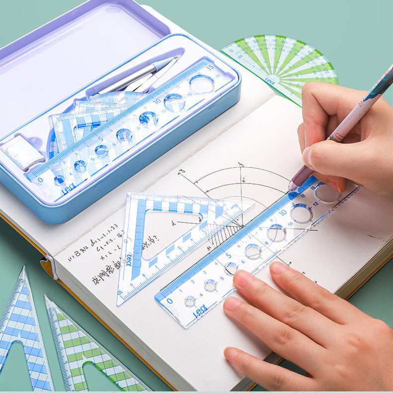 Student Geometry Set – Compass, Ruler, Triangle & Protractor Kit
