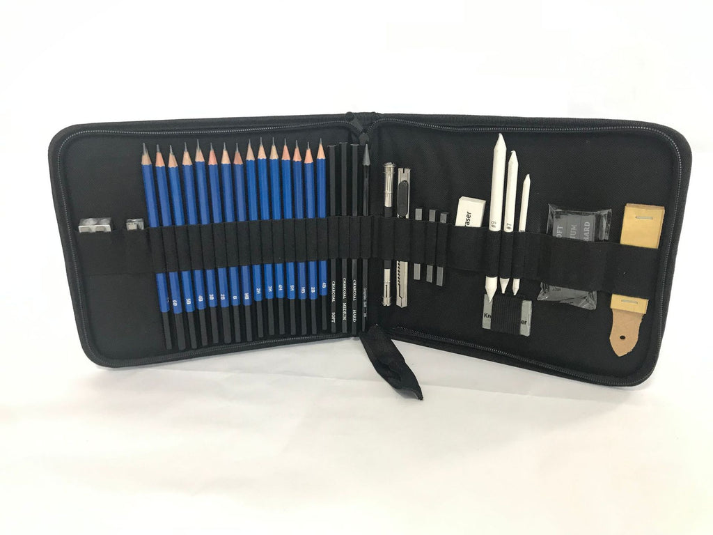 33-Piece Sketch Pencil Set – Complete Art Supplies Kit for Beginners