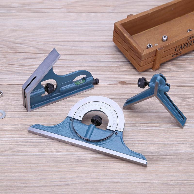 4pcs Ruler Set 180 Degree Protractor Combination Square Prot