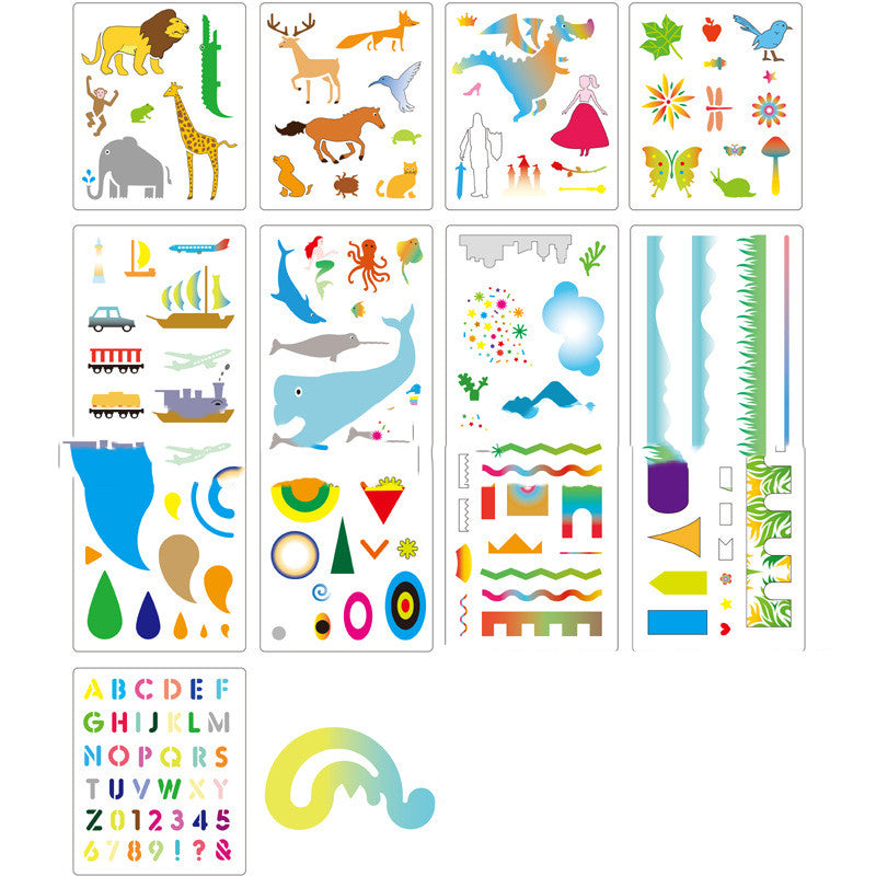 Children’s DIY Drawing Template Stencil Set for Hand Account Journals