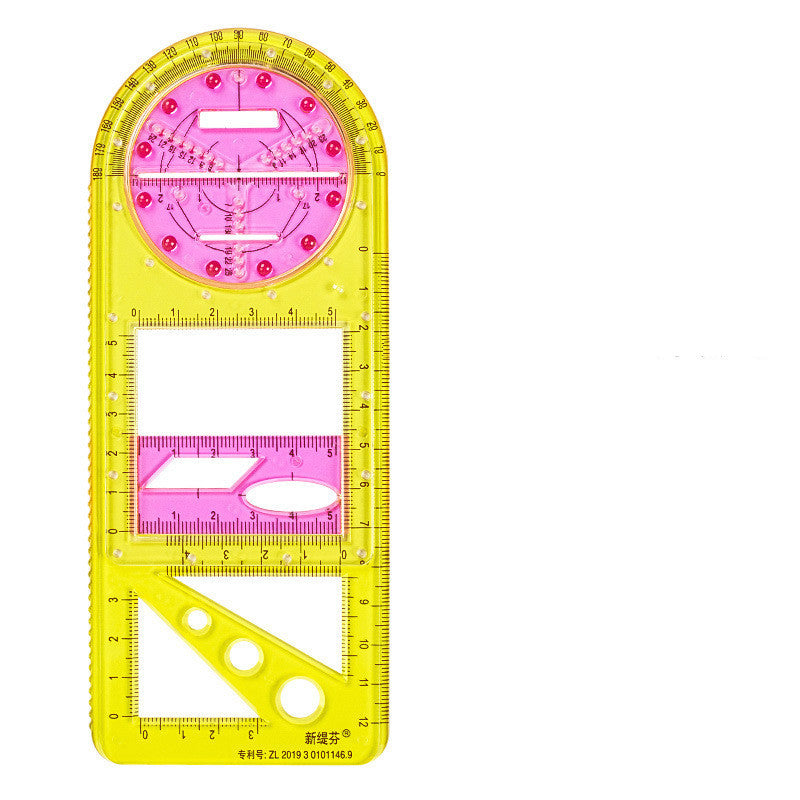 Rotatable Geometry Ruler Set – Multi-Function Math Drawing Tools