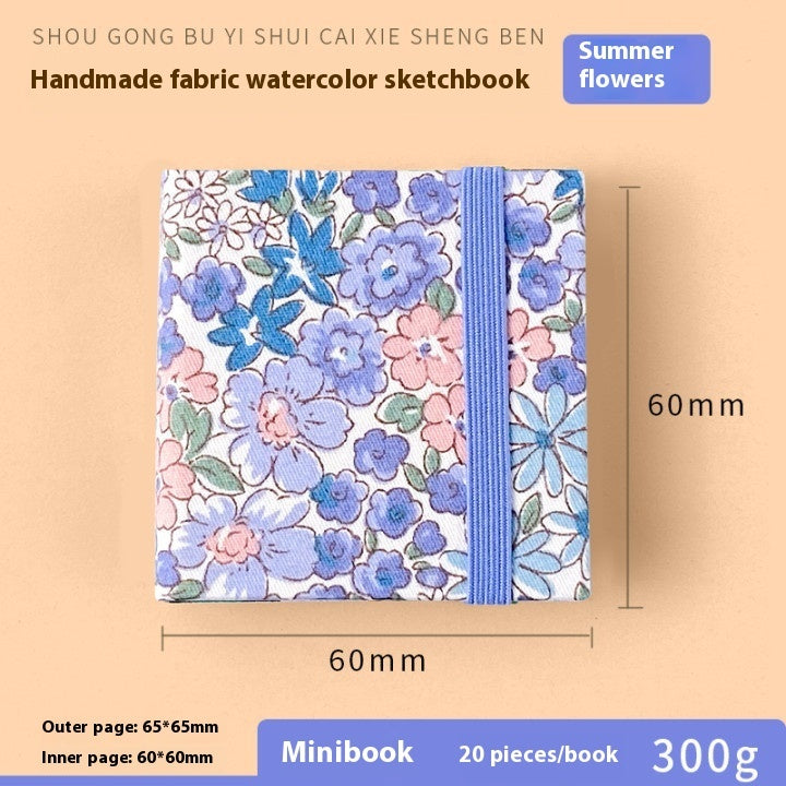 Feiluniao Watercolor Notebook – Handmade Fabric Mini Sketchbook for Watercolor, Character Sketching, Graffiti & Travel Drawing