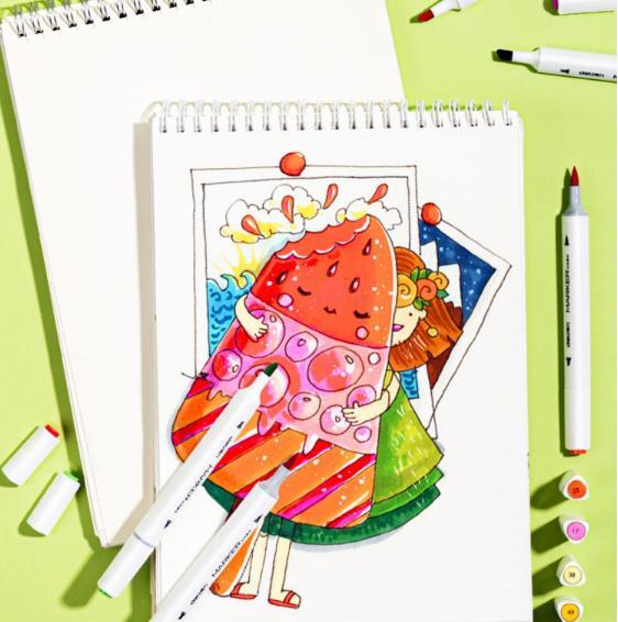 Quick-Drying Double-Head Watercolor Brush Pen – Opaque Art Marker